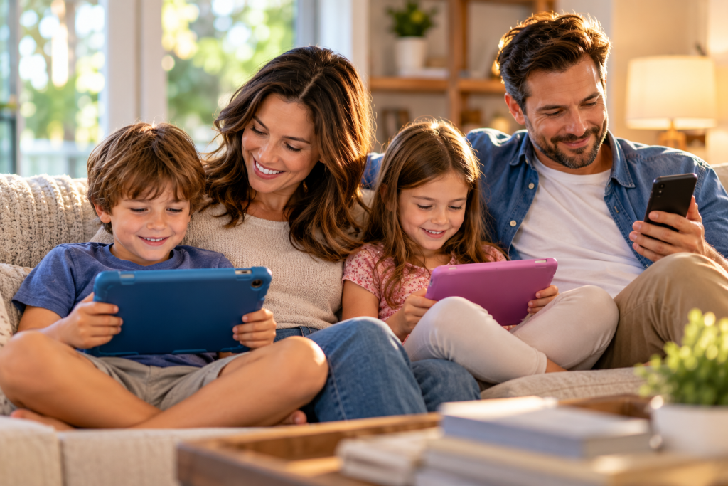 Screen time with children